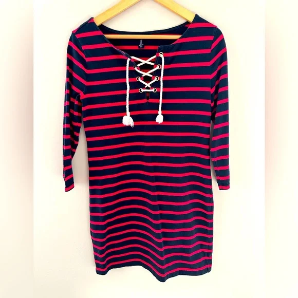 GAP Factory Dresses Gap Factory 34 Sleeve Striped Rednavy